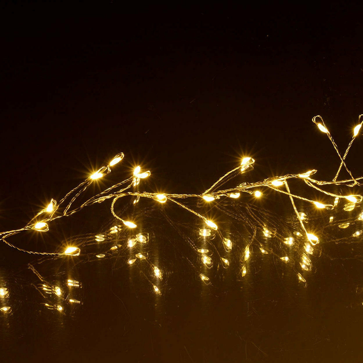 DICTROLUX - Filo Luminoso Ghirlanda con 30 microled bianco caldo con 10 Flash - 1,5 metri di luci